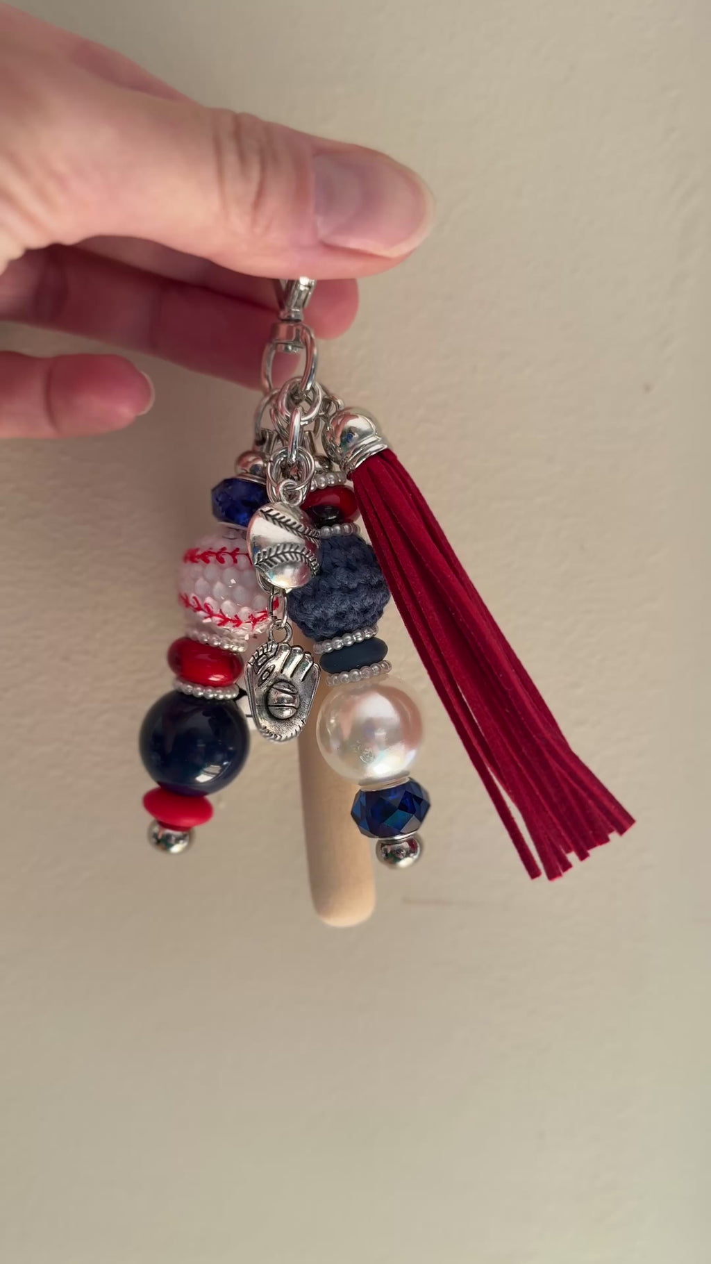 Customizable Baseball (sport) Bag Charm